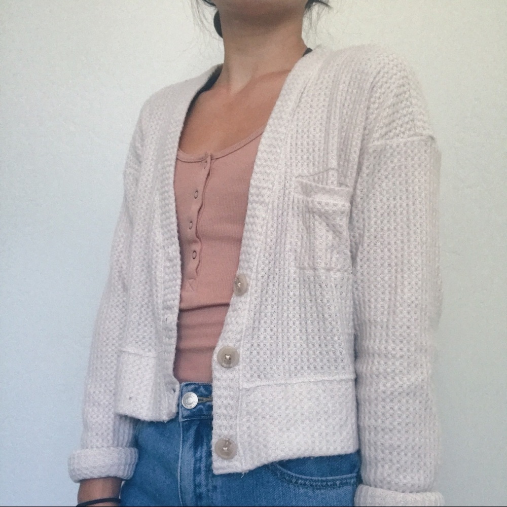 White Cropped Cardigan